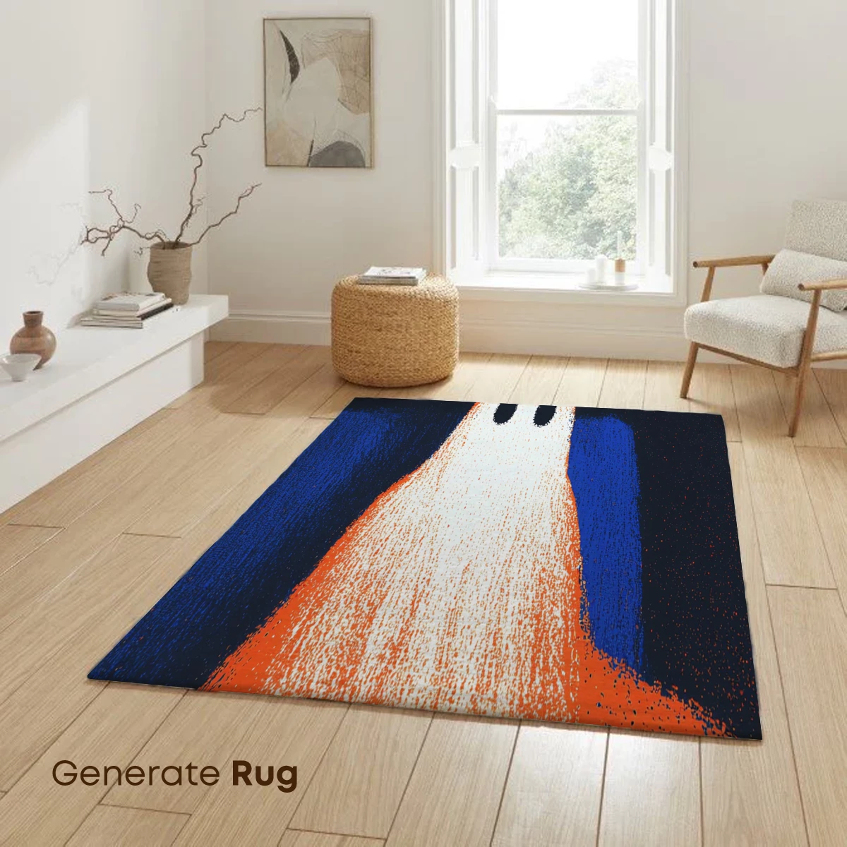 Ghostly Glow: Orange and Blue Haunt - Image 6