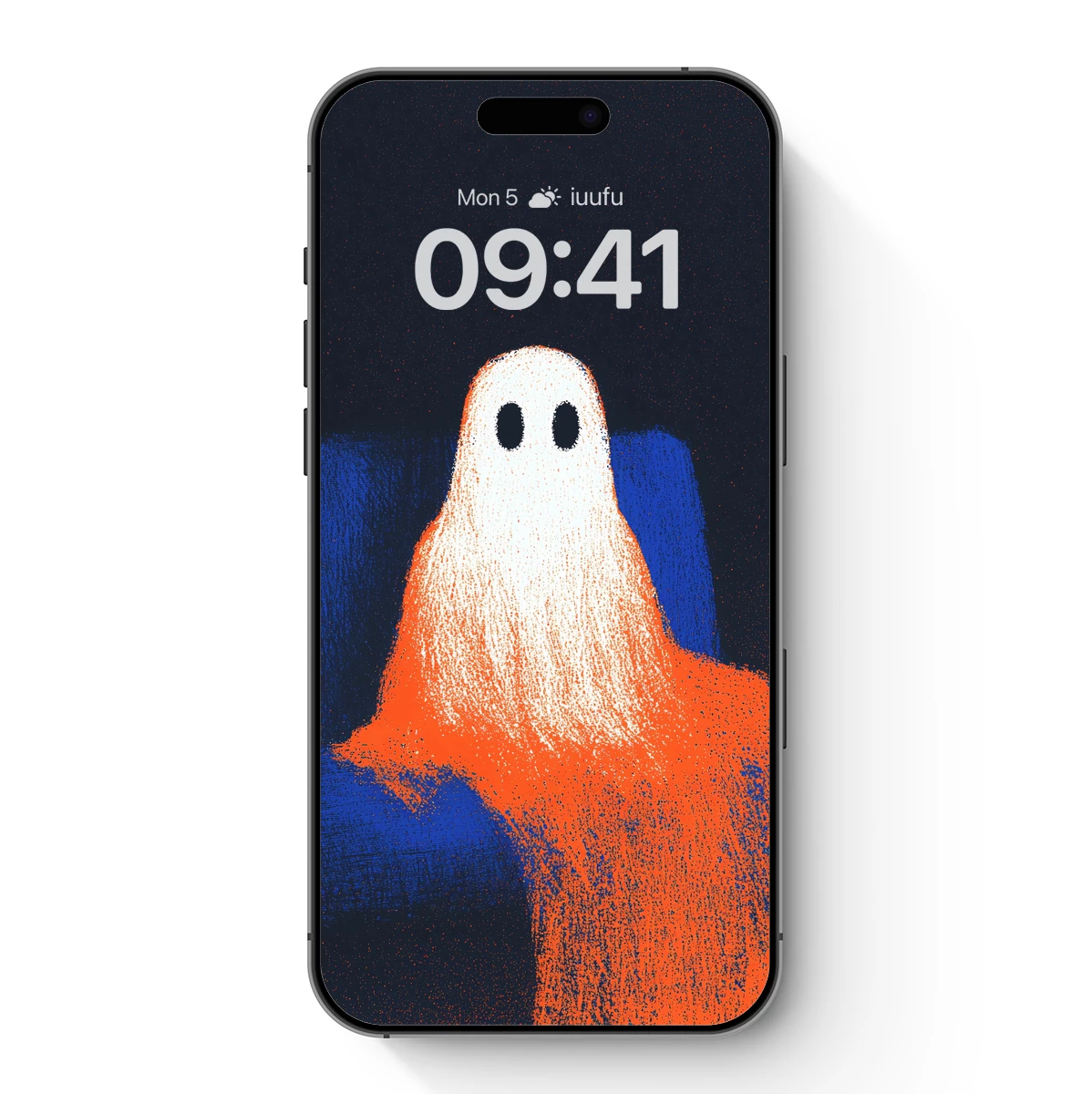 Ghostly Glow: Orange and Blue Haunt