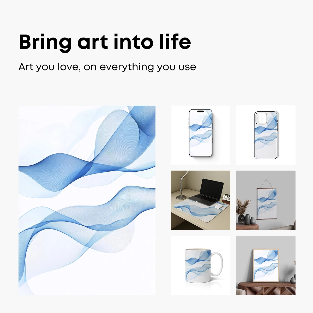 Ethereal Blue Waves: A Dance of Light and Form - Image 2