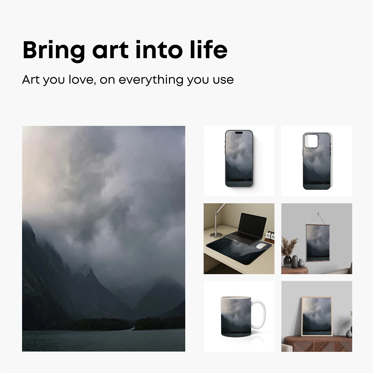 Misty Mountain Fjord: Nature's Gothic Symphony - Image 2