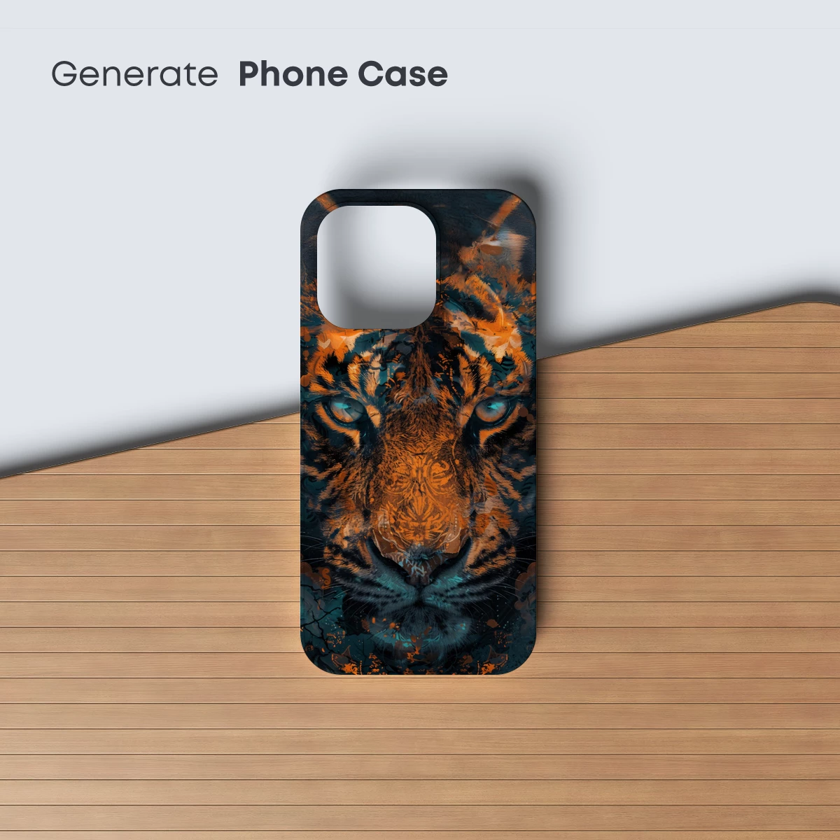 Fierce Tiger Abstract Art: Vibrant Ink Splash - Image 3