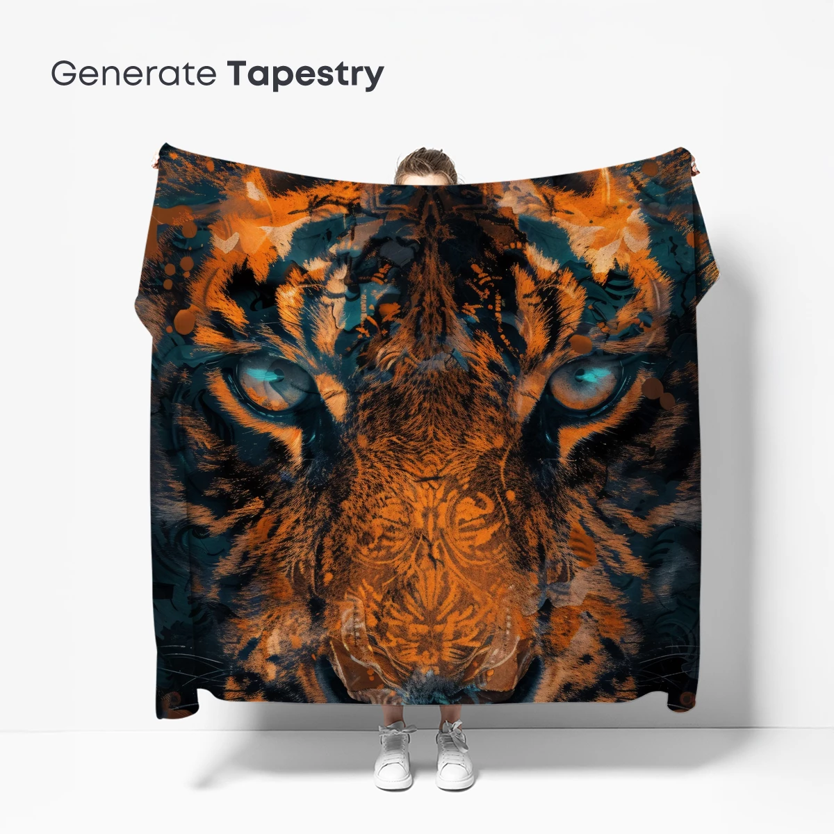 Fierce Tiger Abstract Art: Vibrant Ink Splash - Image 5