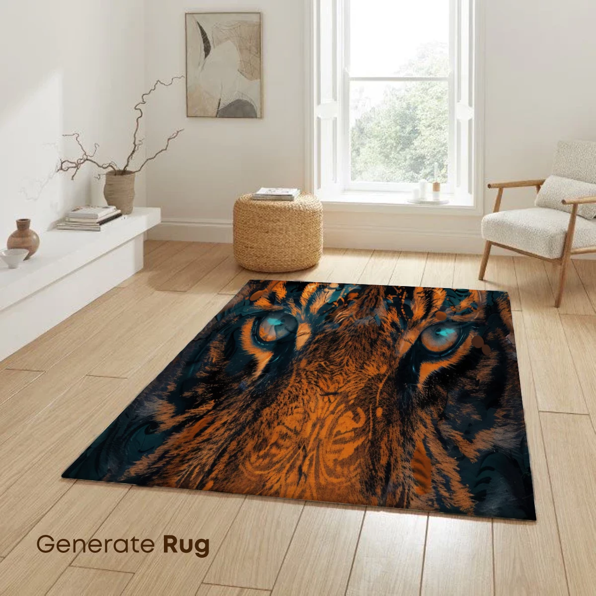 Fierce Tiger Abstract Art: Vibrant Ink Splash - Image 6