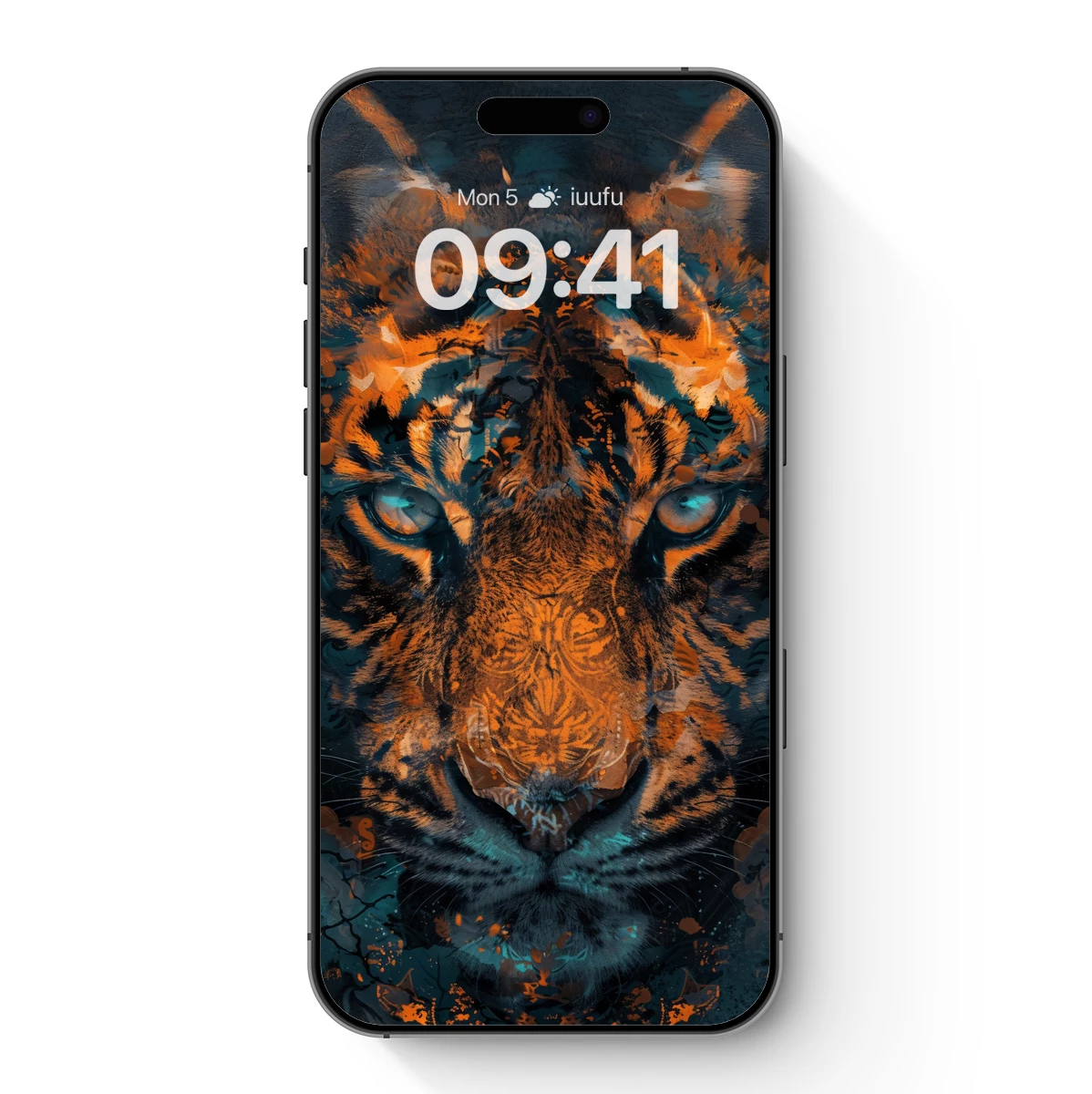 Fierce Tiger Abstract Art: Vibrant Ink Splash