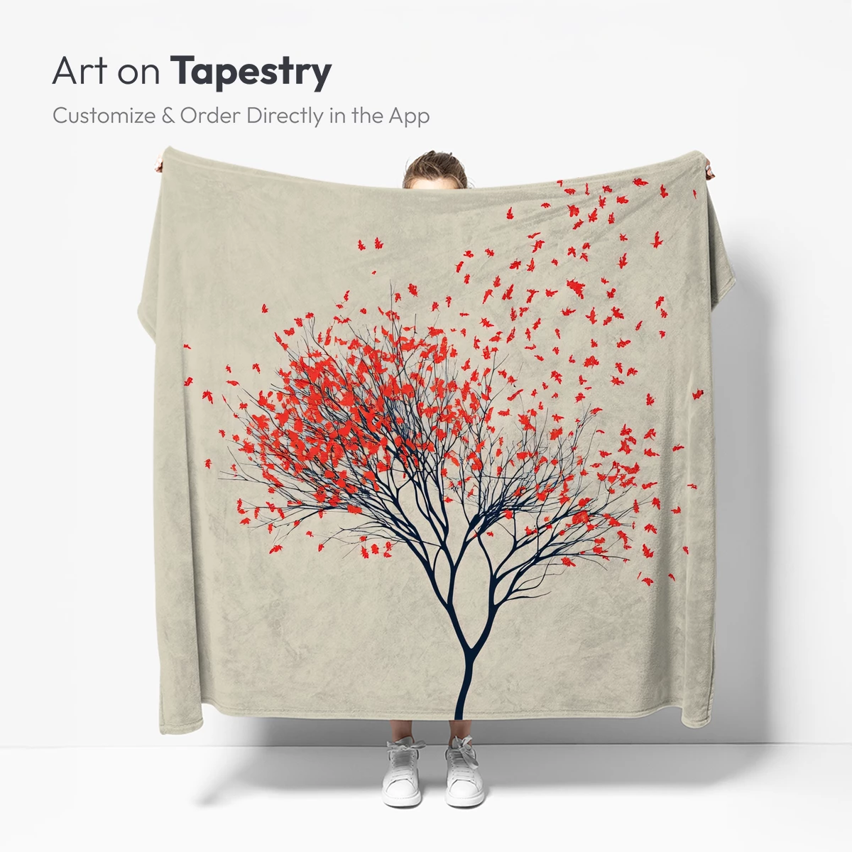 Autumn's Whisper: Tree of Red Feathers - Image 5
