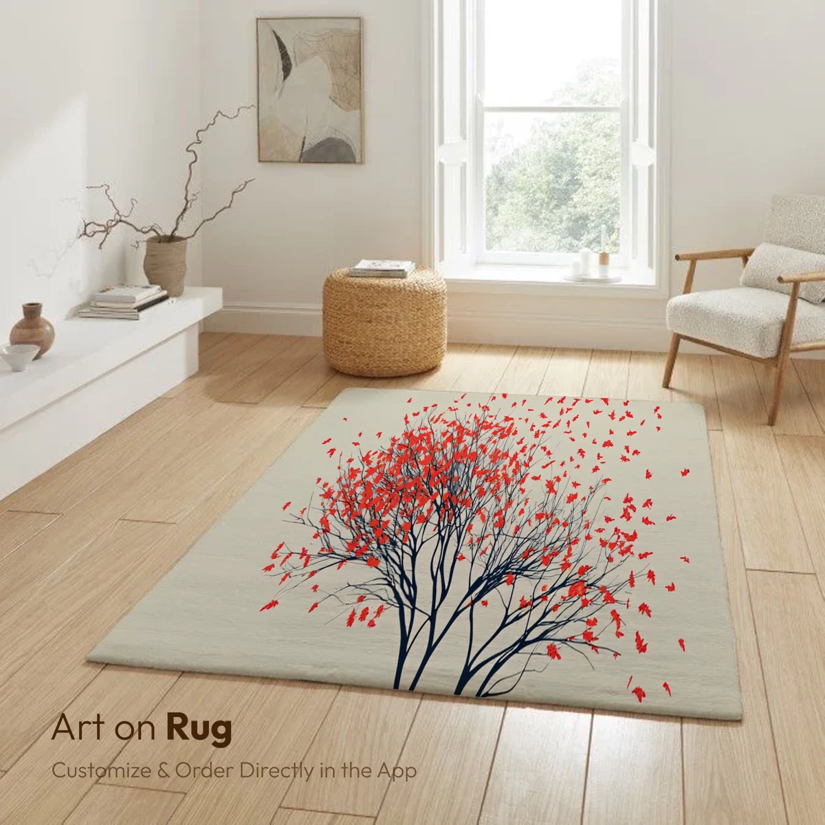 Autumn's Whisper: Tree of Red Feathers - Image 6
