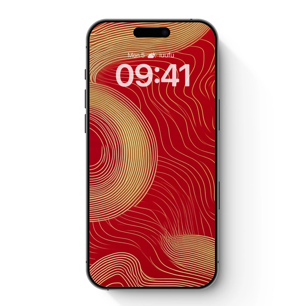 Golden Waves on Crimson: Abstract Line Art Elegance Golden Waves on Crimson: Abstract Line Art Elegance