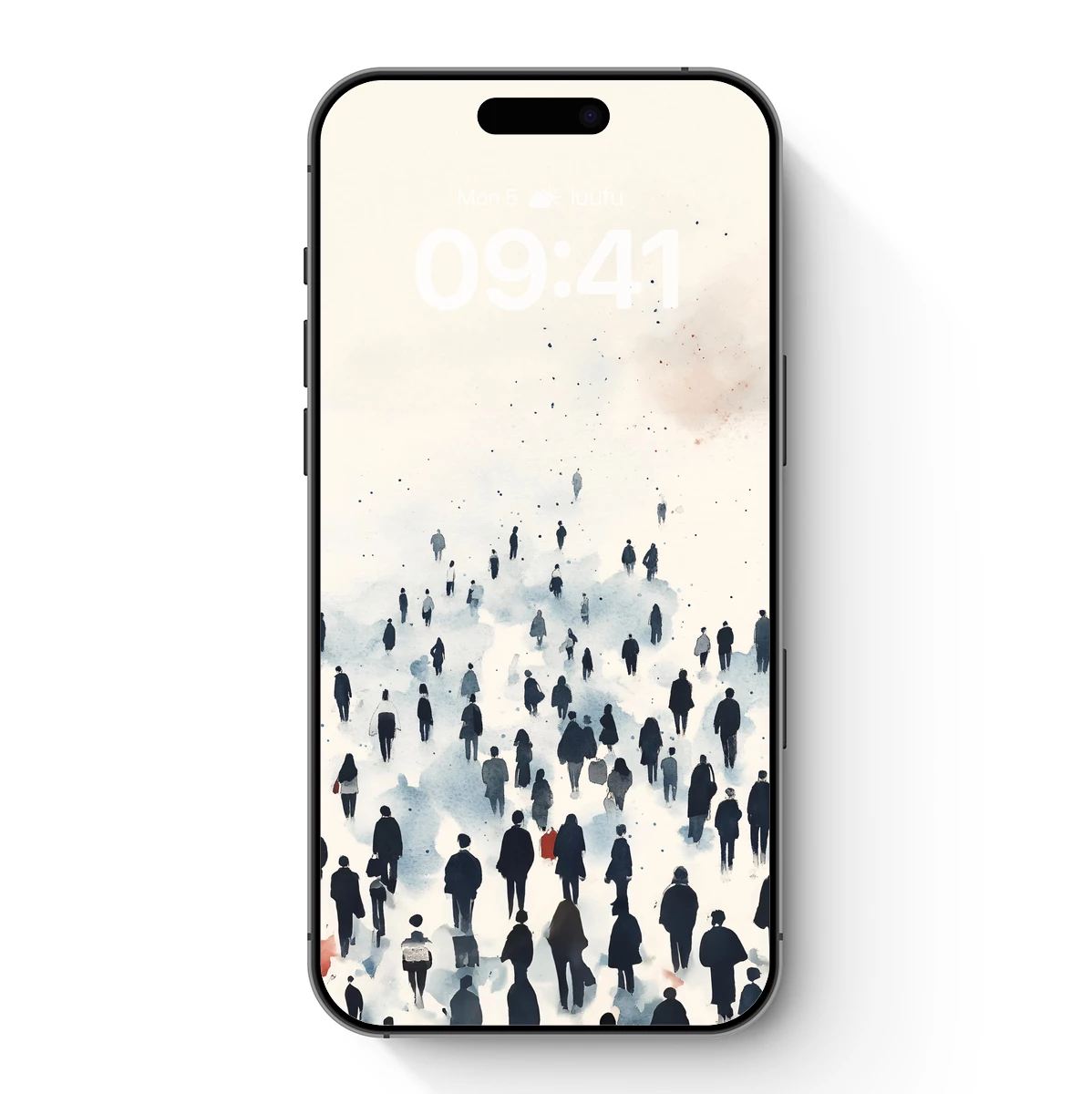 Crowd in the Mist: A Watercolor Odyssey