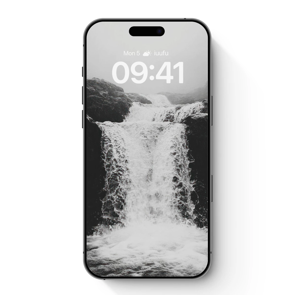 Monochrome Waterfall Cascade