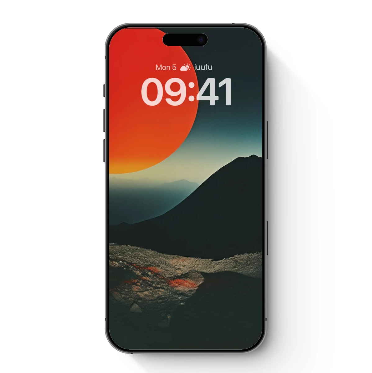 Eternal Sunset Over Volcanic Terrain