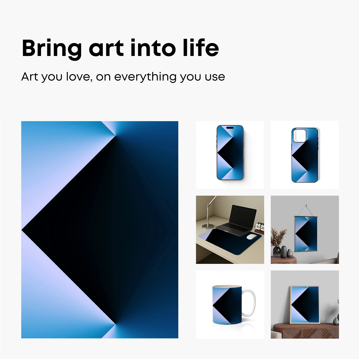 Geometric Light Shadows: A Study in Blue Depth - Image 2