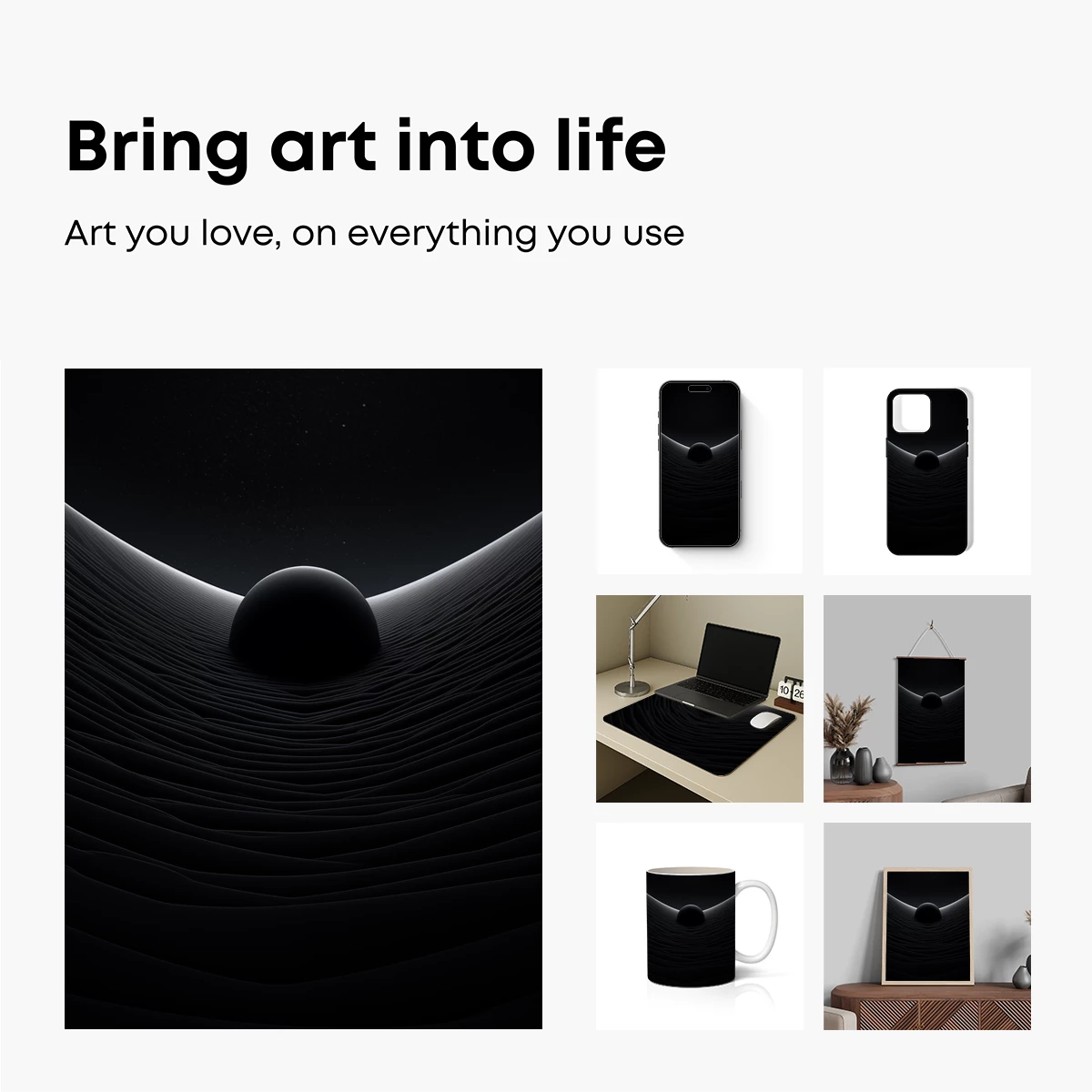 Eclipse of Solitude: Minimalist Cosmic Sphere - Image 2