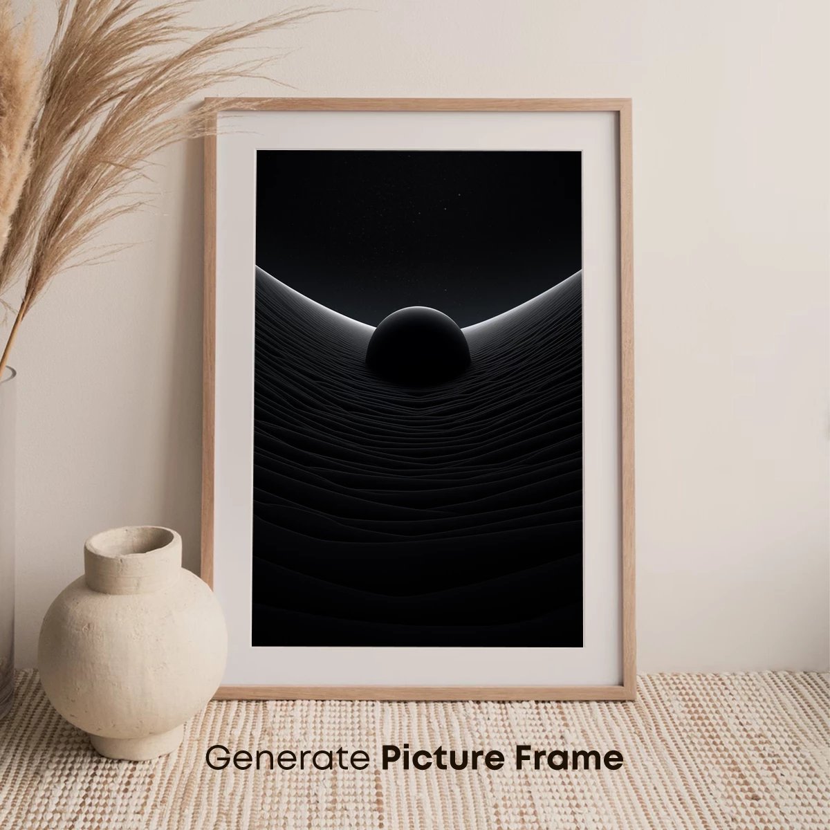 Eclipse of Solitude: Minimalist Cosmic Sphere - Image 7