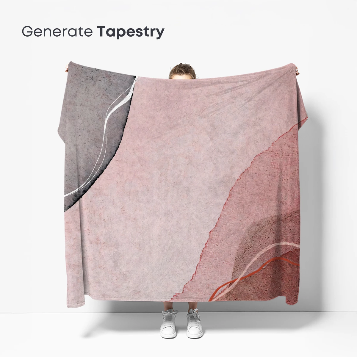 Abstract Flow: Pink and Gray Watercolor Waves - Image 5