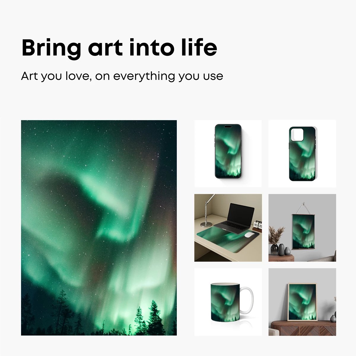 Ethereal Aurora: Forest Night Symphony - Image 2