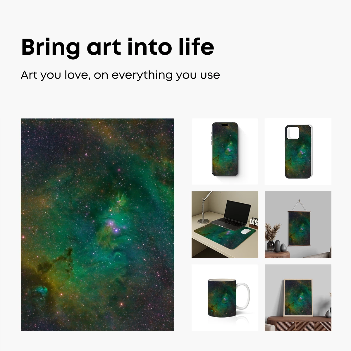 Cosmic Emerald Nebula: A Stellar Symphony - Image 2