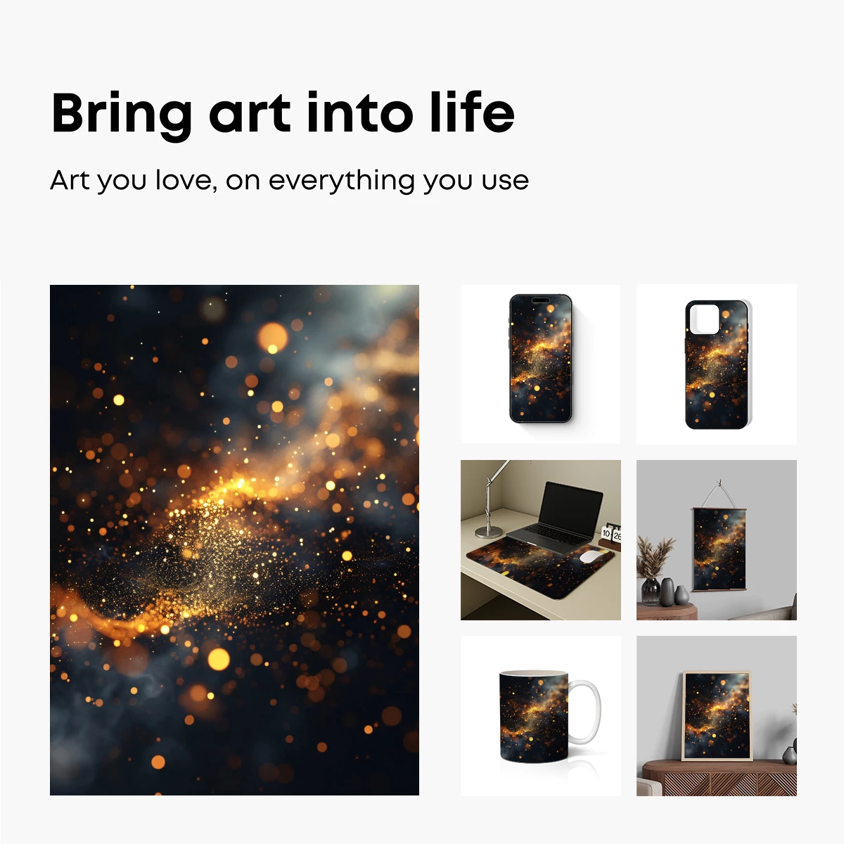 Golden Stardust Symphony: Ethereal Bokeh Elegance - Image 2