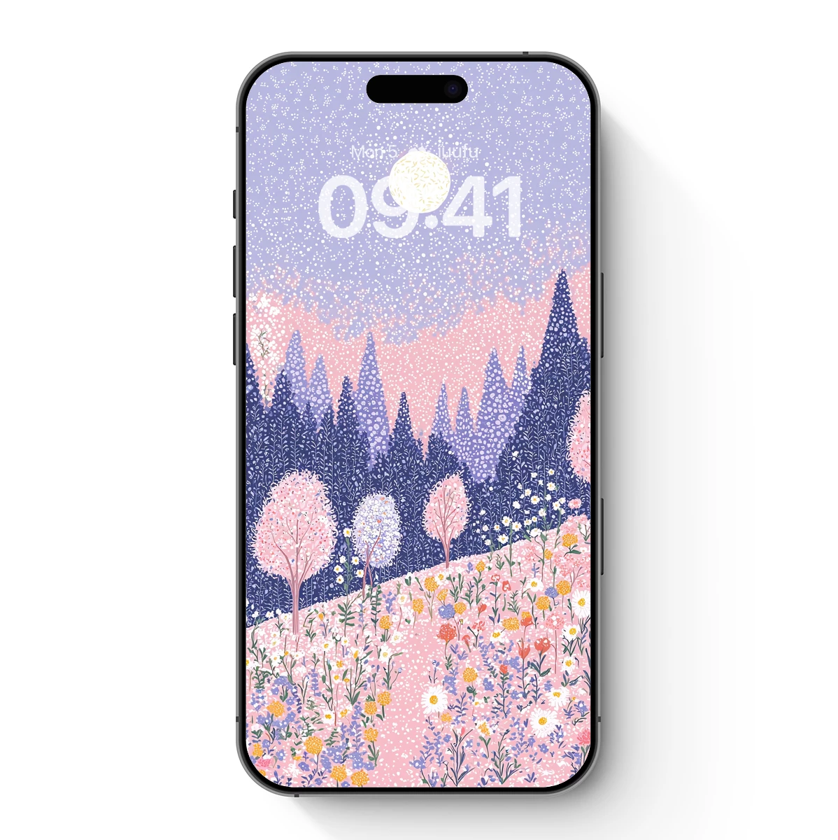 Enchanted Floral Moonlight Forest