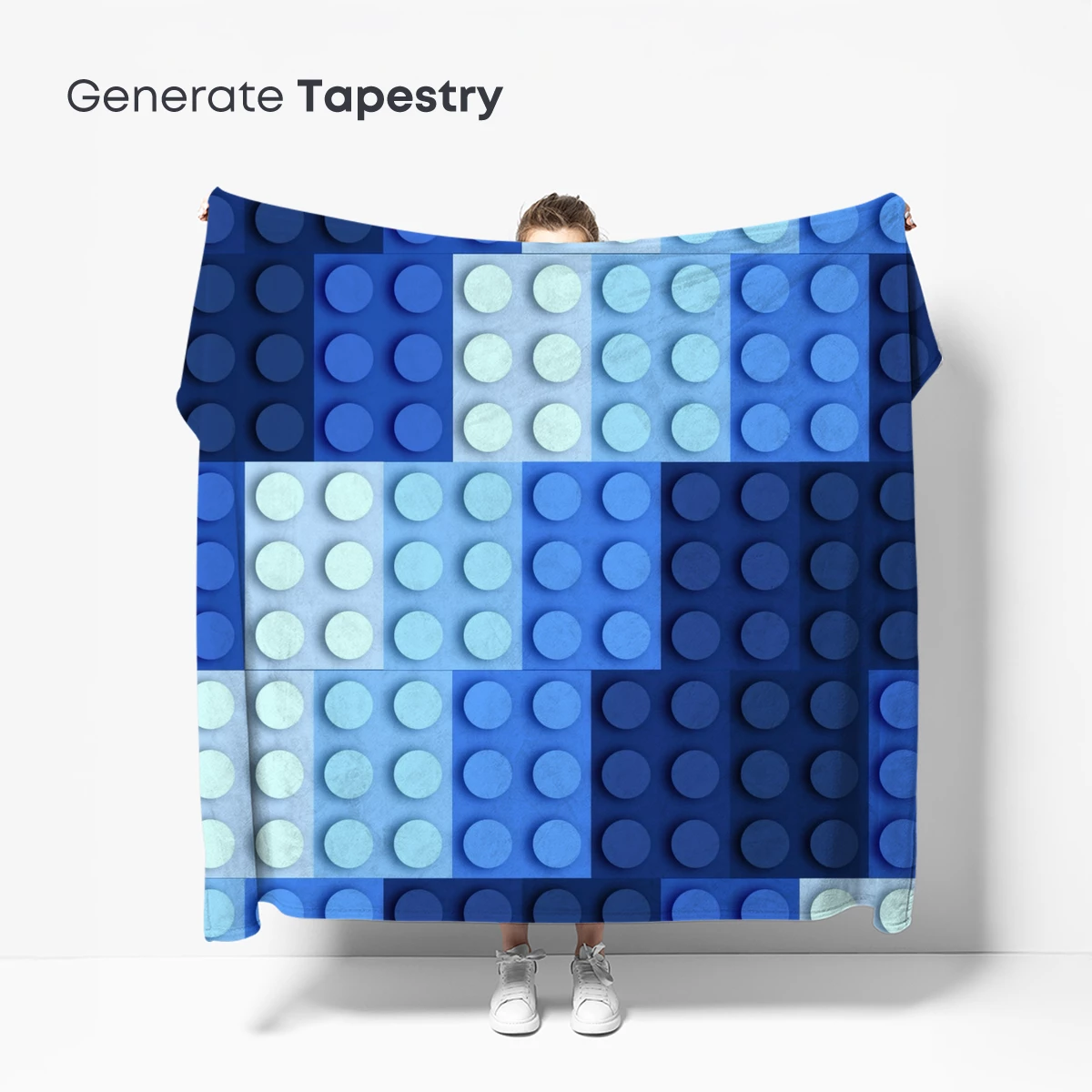 Blue Gradient Grid: A Modern Pixel Art Symphony - Image 5