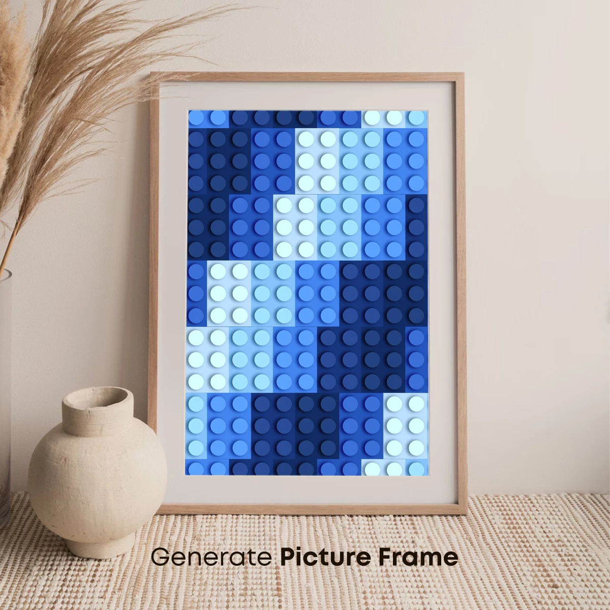 Blue Gradient Grid: A Modern Pixel Art Symphony - Image 7