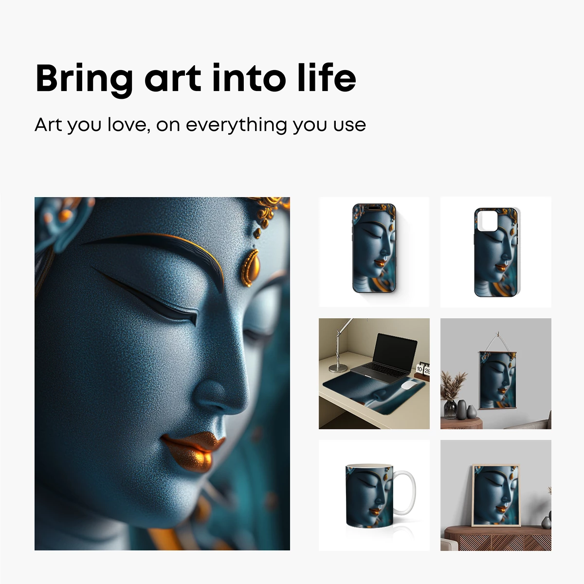 Eternal Serenity: Divine Blue Sculpture - Image 2