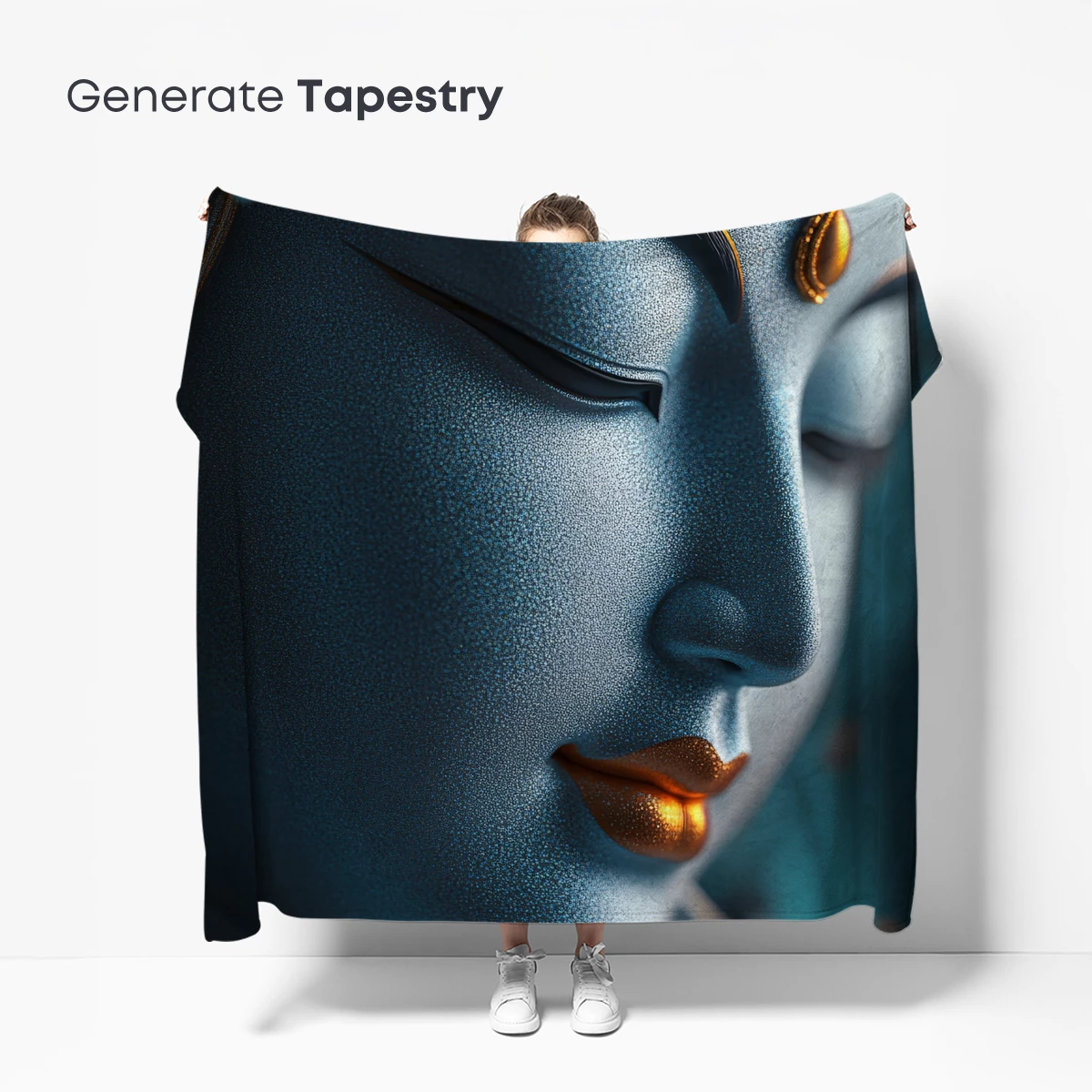 Eternal Serenity: Divine Blue Sculpture - Image 5