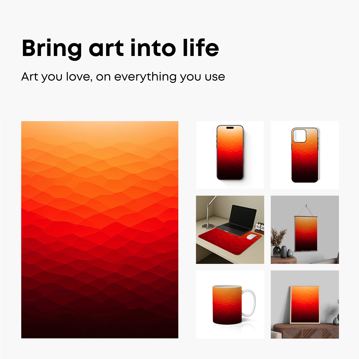 Geometric Sunset Waves - Image 2