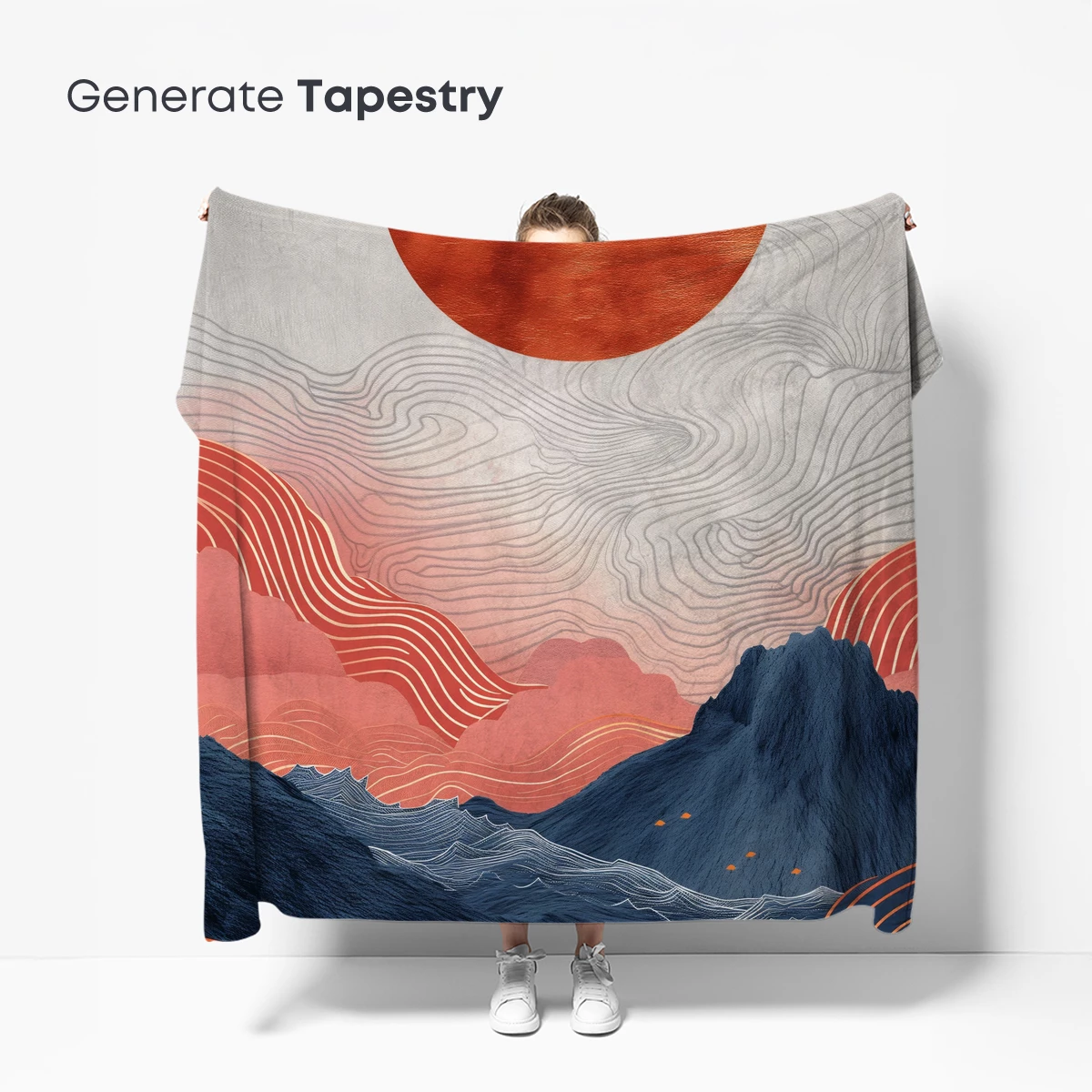 Eternal Sunset: Hokusai-Inspired Mountain Waves - Image 5