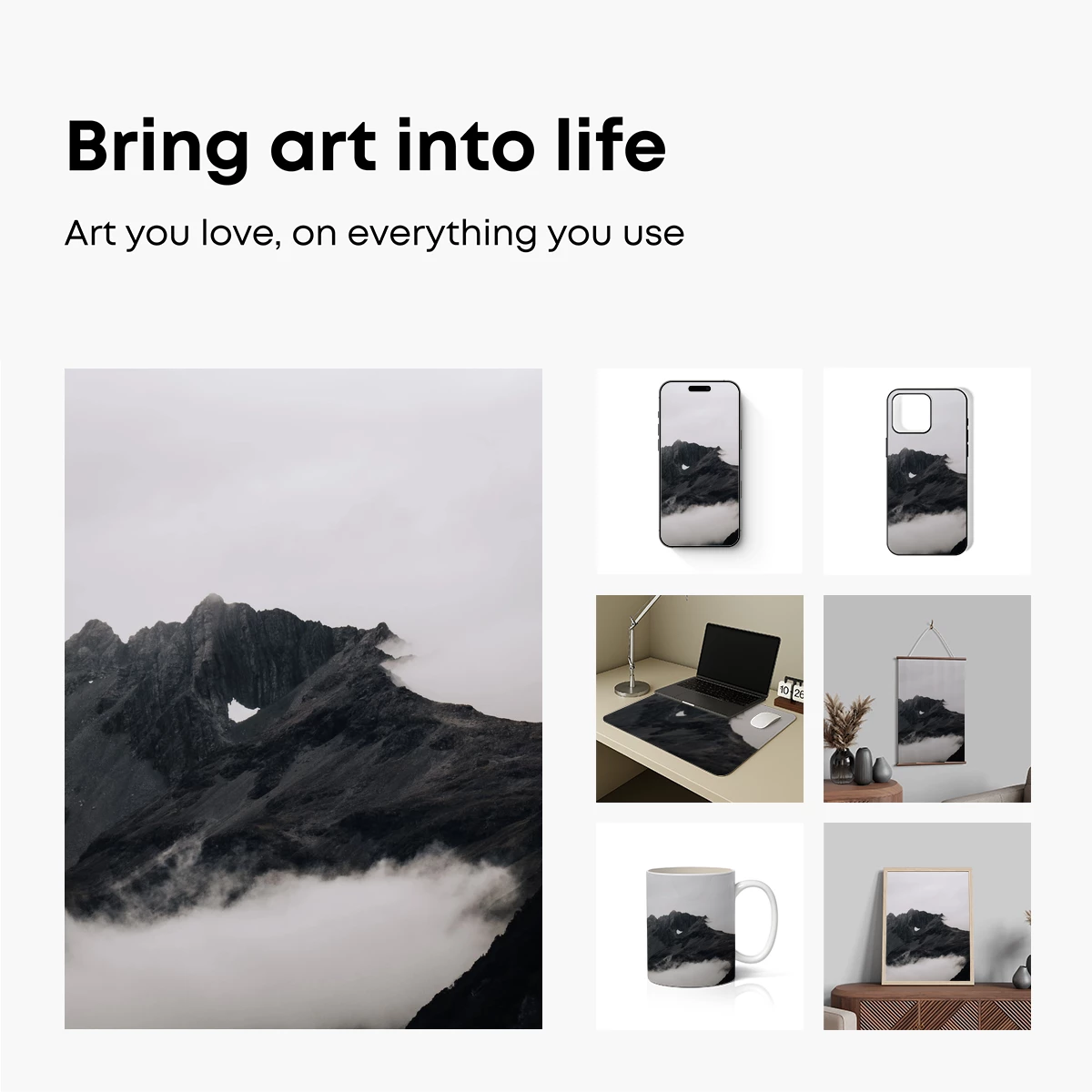 Misty Mountain Majesty: Veiled Peaks in Clouds - Image 2