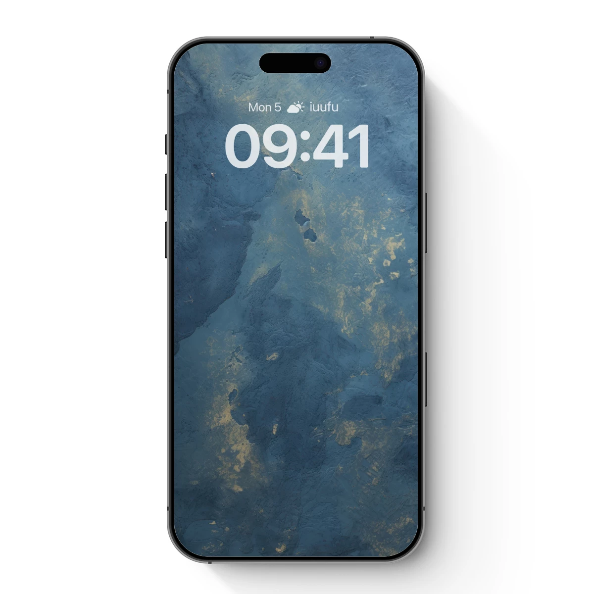 Ethereal Terrain: Golden Hues on Blue Abyss