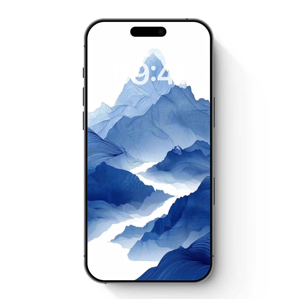 Blue Line Art Mountains: A Zen Landscape Symphony