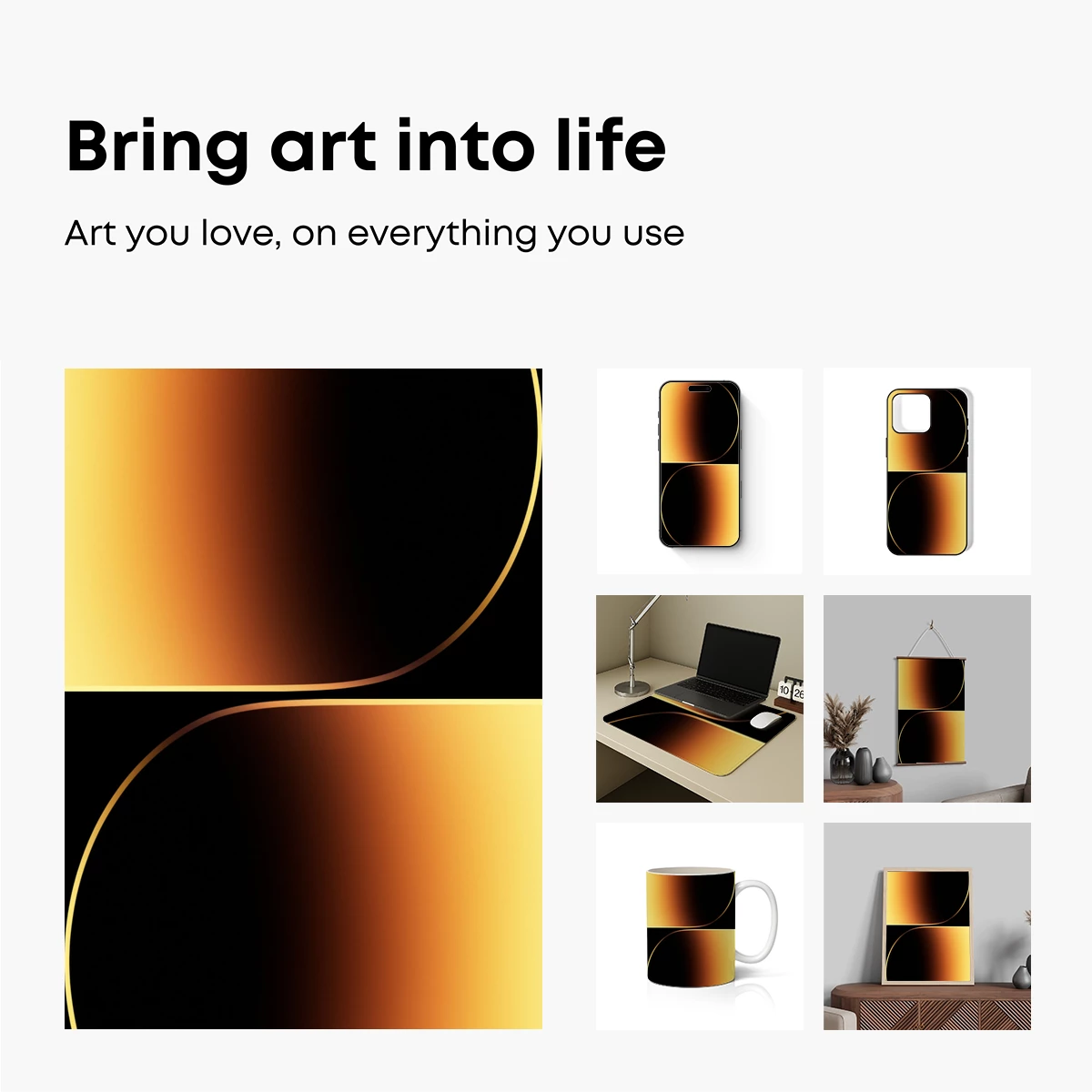 Golden Eclipse: Abstract Gradient Harmony - Image 2