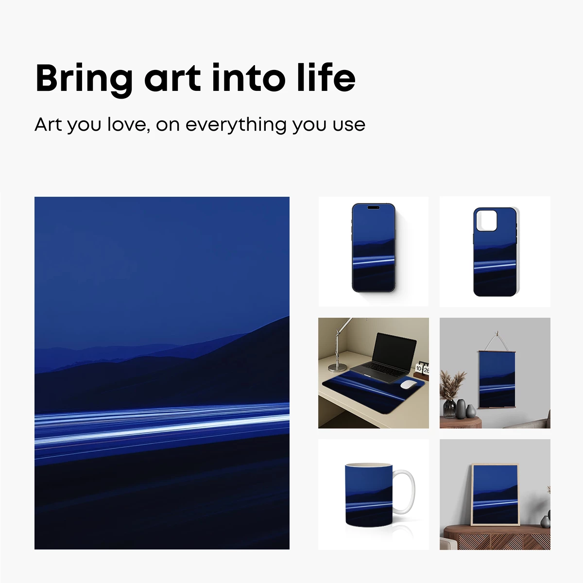 Night Road Symphony: Light Trails in Serene Blue