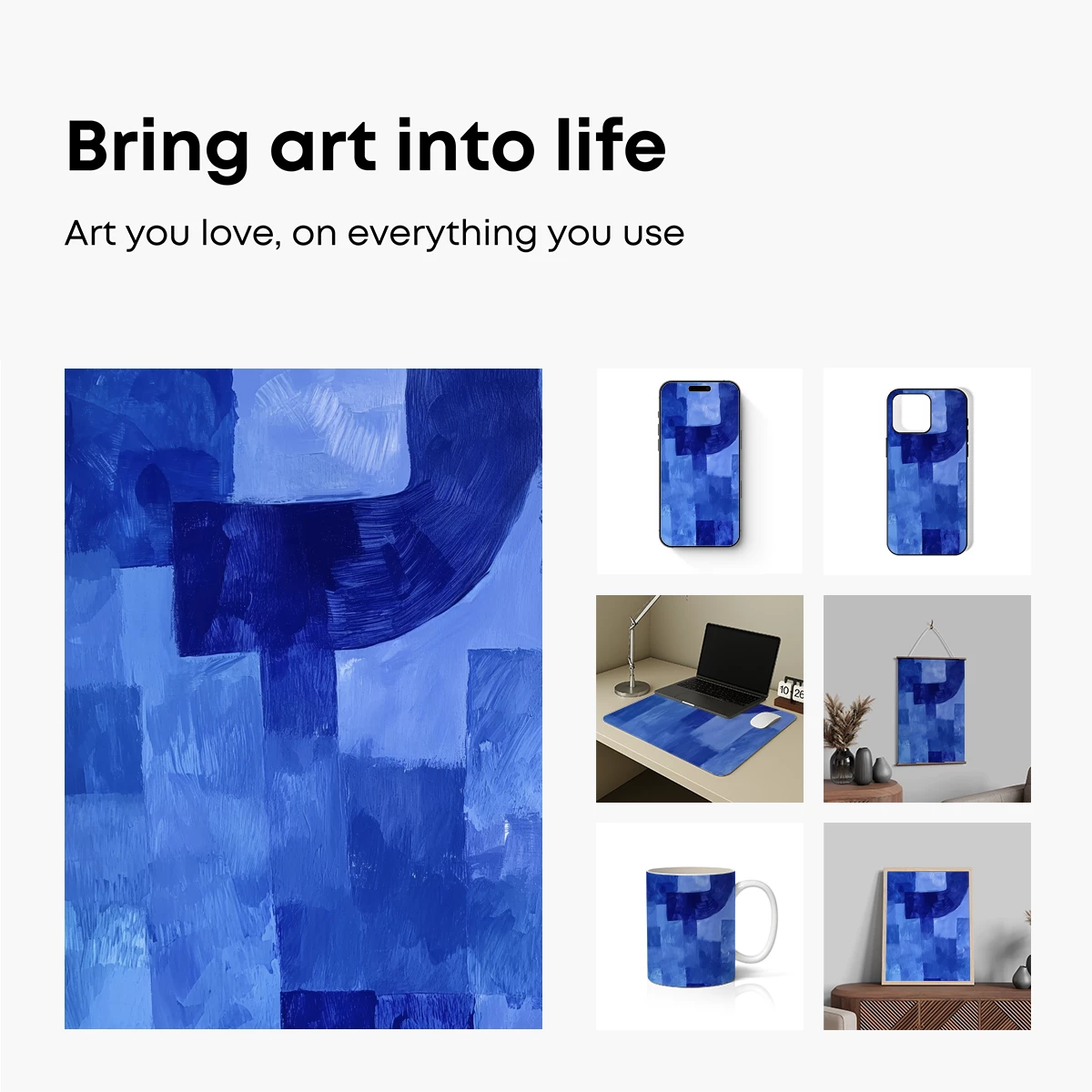 Blue Abstract Odyssey: A Canvas of Depth and Mystery - Image 2