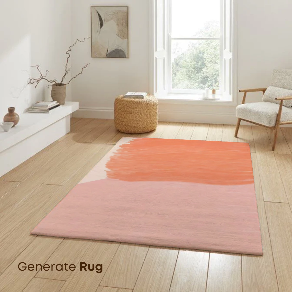 Abstract Brushstroke Symphony in Peach and Gold - Image 6