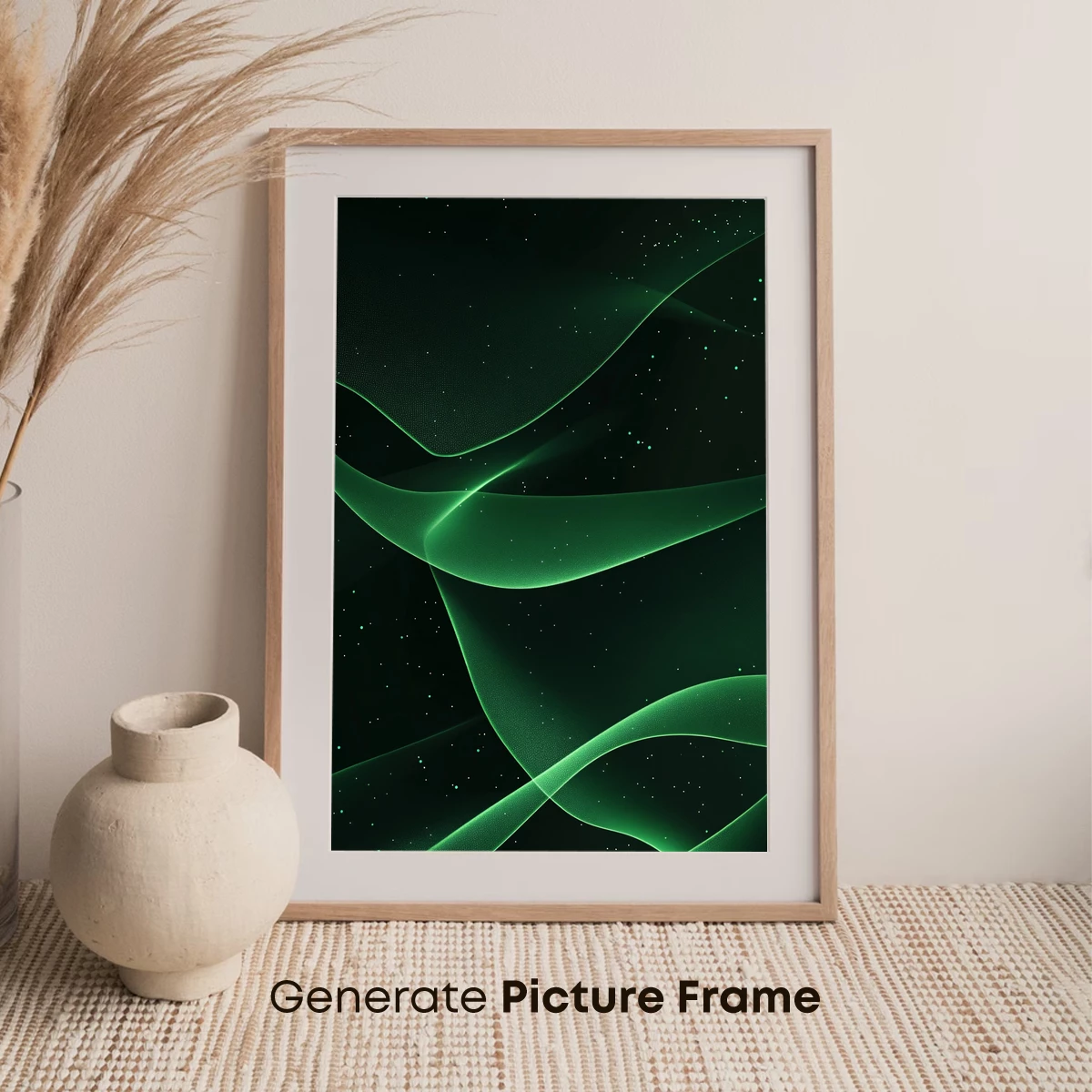 Ethereal Green Waves: Digital Abstract Flow - Image 7
