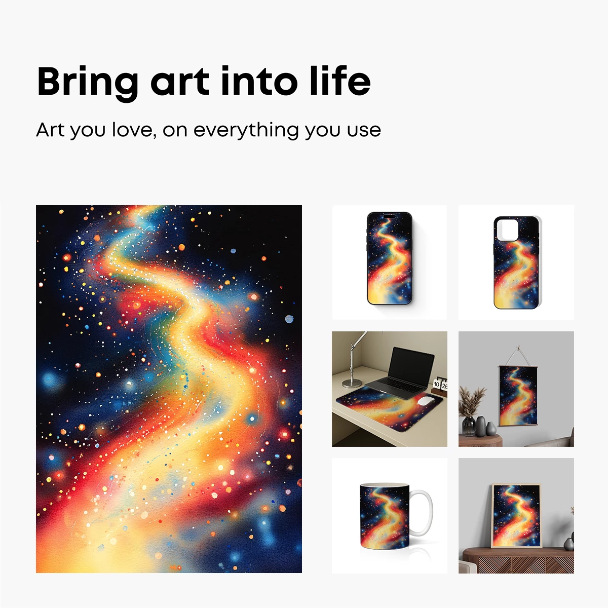 Cosmic Fire Dance: Abstract Nebula Art - Image 2