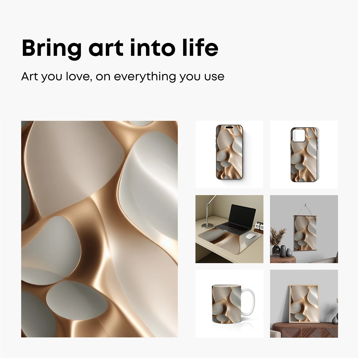 Golden Silk Veil: Abstract Elegance in Flowing Form - Image 2