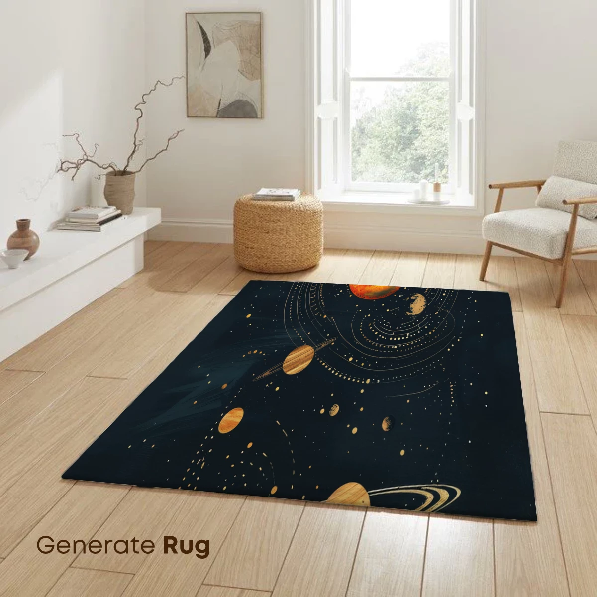 Celestial Harmony: Golden Planets in Cosmic Dance - Image 6