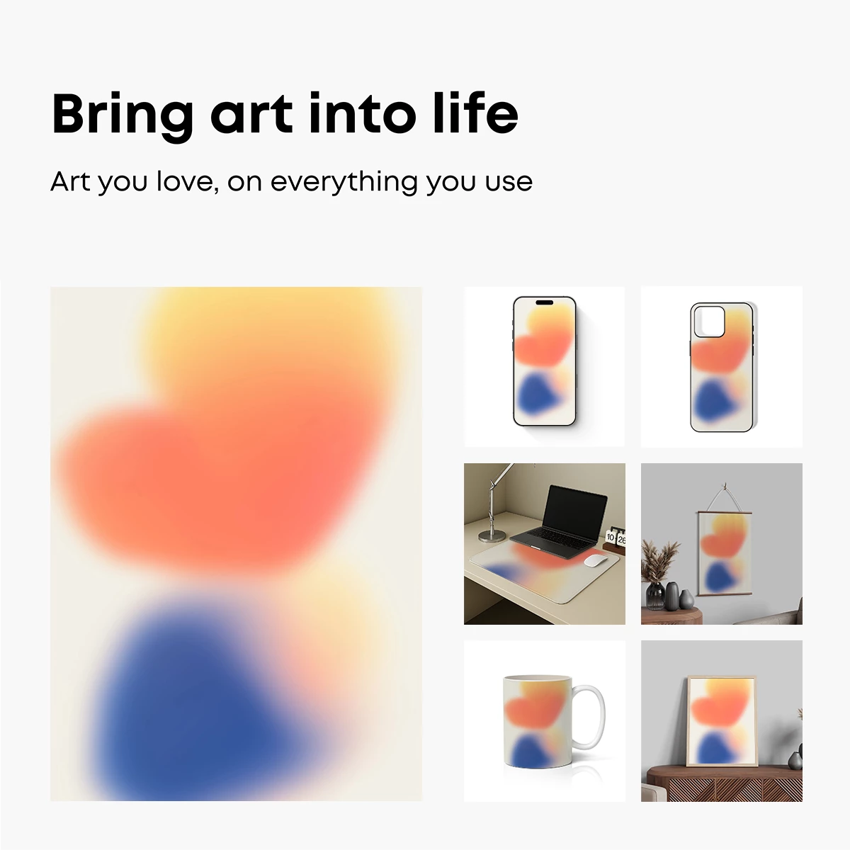 Blurred Harmony: Colorful Abstract Blob Art - Image 2