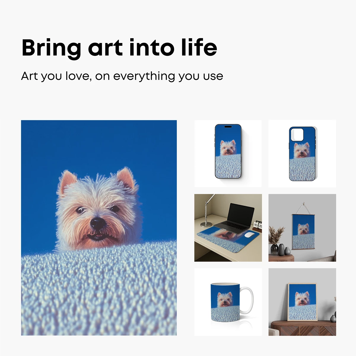 Fluffy Peek-a-Boo Pup Against Blue - Image 2