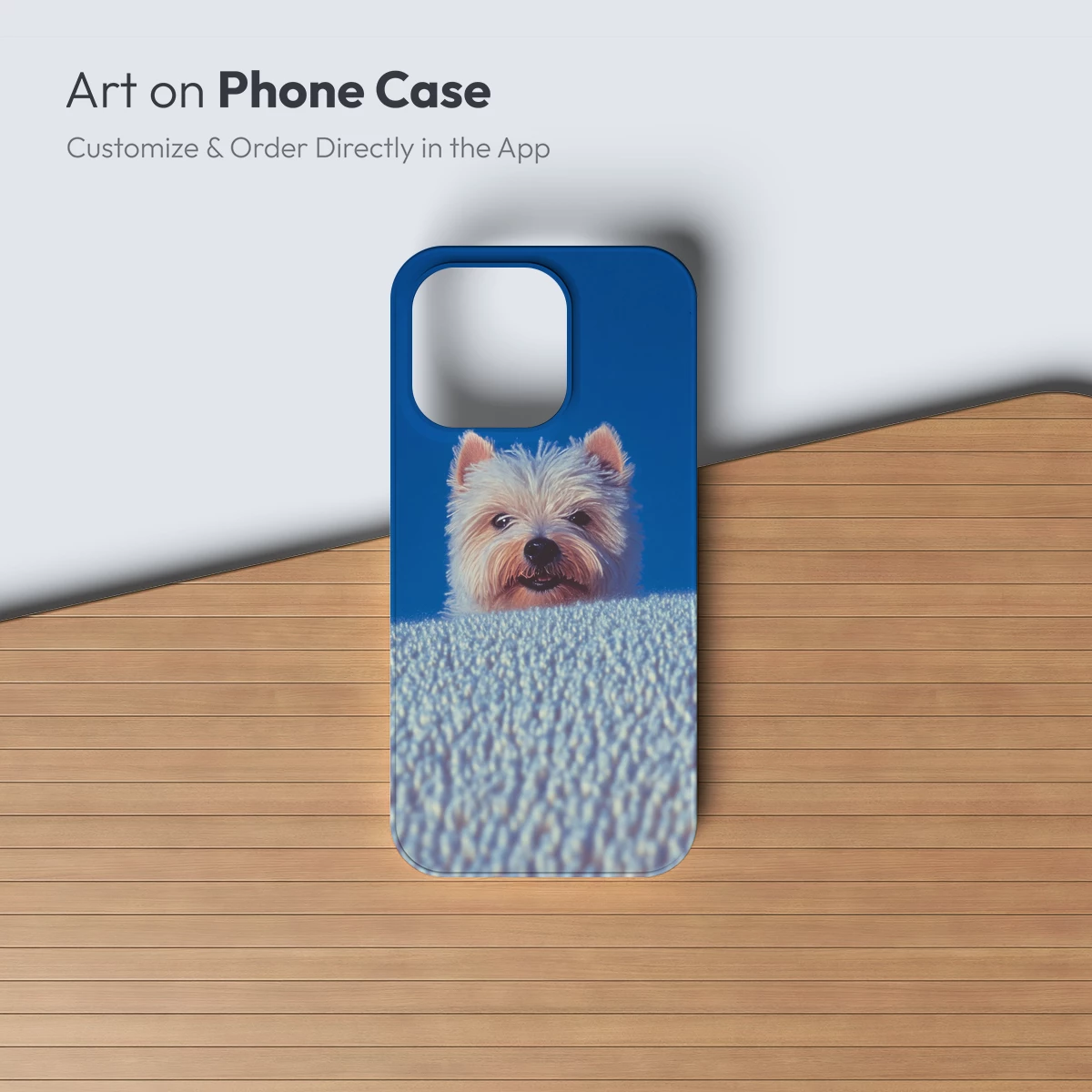 Fluffy Peek-a-Boo Pup Against Blue - Image 3