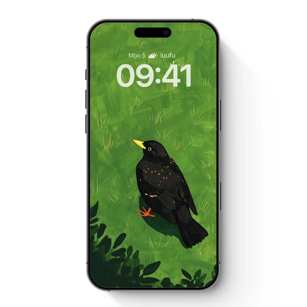 Elegant Blackbird in Verdant Forest