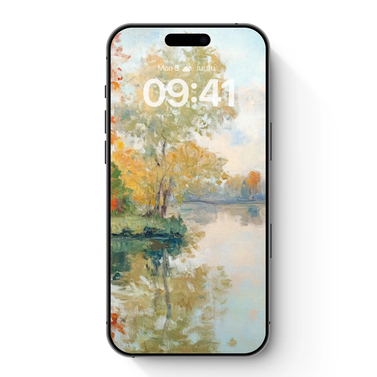 Autumn Reflections: Impressionist Lakeside Serenity