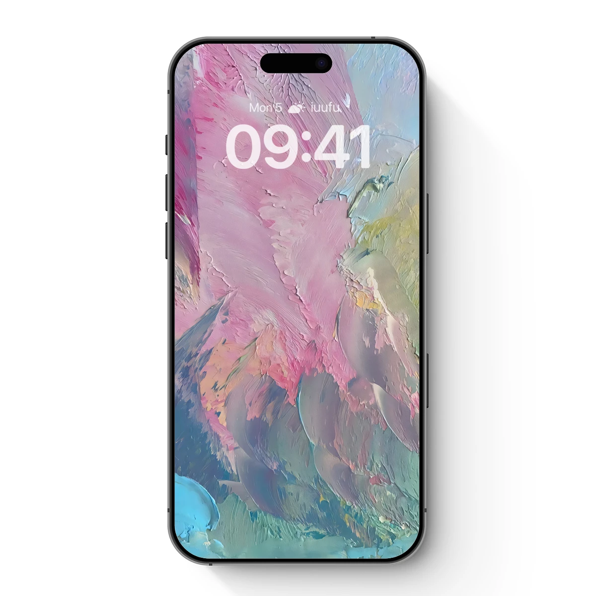 Abstract Impasto Symphony: Pink and Teal Fusion