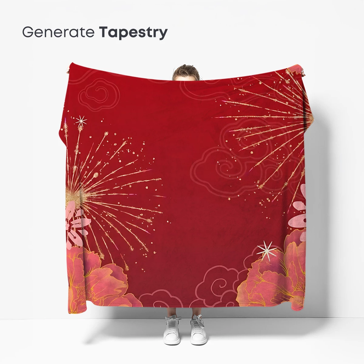 Blossom Fireworks: Festive Red Elegance - Image 5