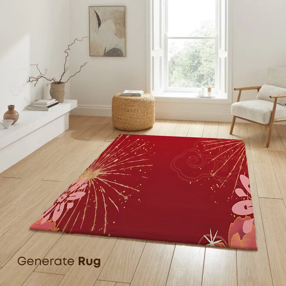 Blossom Fireworks: Festive Red Elegance - Image 6