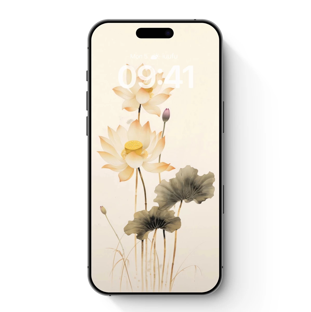 Elegant Lotus Serenity: Ink Art Harmony