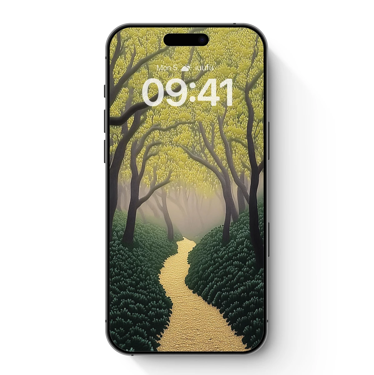 Golden Path Through Misty Woods