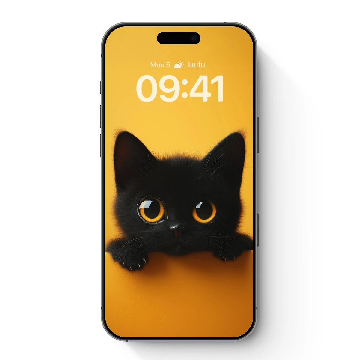 Curious Black Kitten with Golden Eyes